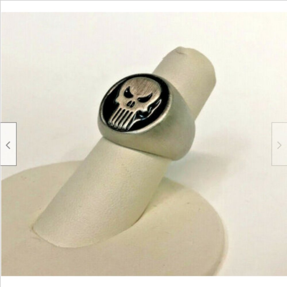 Bioworld Official Marvel Punisher Skull Metal Ring Licensed Size 6.5